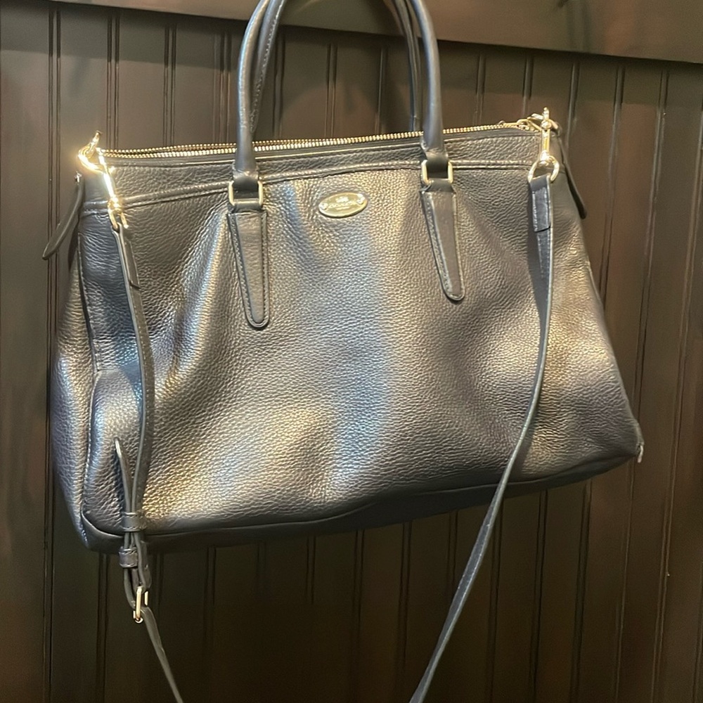 Navy blue coach purse